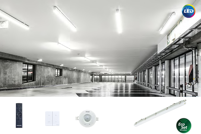 Интелигентно осветление на паркинги с Philips Ledinaire Waterproof EcoSet WT075C